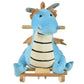 Qaba Kids Plush Ride-On Rocking Horse Toy Dinosaur Ride Rocking Chair with Realistic Sounds for18-36 Months, Blue