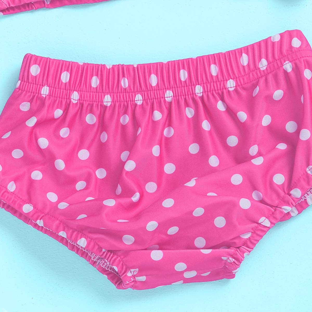 Baby Girl Bikini,Kids Toddler Polka Dot Swimsuits Halter Swimwear Bikinis Set With Headband (Pink, 2T)