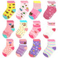 12 Pairs Toddler Non Skid Socks With Grips Anti Slip Bottom, Cotton Non Slip Ankle Crew Socks For Boys, Girls, Kids(1-3Years)