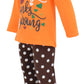 Unique Baby Girls 2 Piece Happy Thanksgiving Orange And Brown Fall Outfit (5)