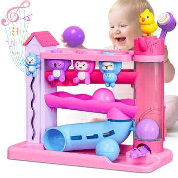 Musical Toddler Toys for 1 2 3 Years Old, Educational Baby Toys 12-18 Months with Bilingual Toddler Learning, Interactive Toys f