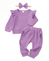 Infant Baby Girl Clothes Top Pants Outfits Set Ruffle Baby Girl Outfits Baby Girls ' Clothing Cute Baby Clothes For Girls Gifts