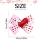 Valentine Hair Bows For Girls Cute Red Heart Hair Clips Bow Hair Accessories Party Supplies 2Pcs (Red Heart)