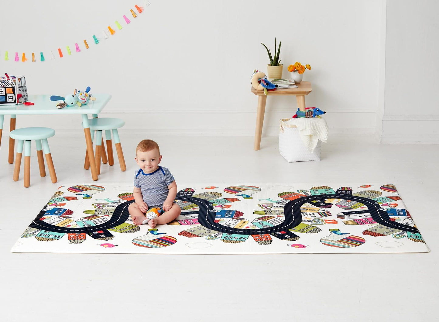 Skip Hop Baby Play Mat, Reversible Foam Floor Mat, 86' X 52', Vibrant Village
