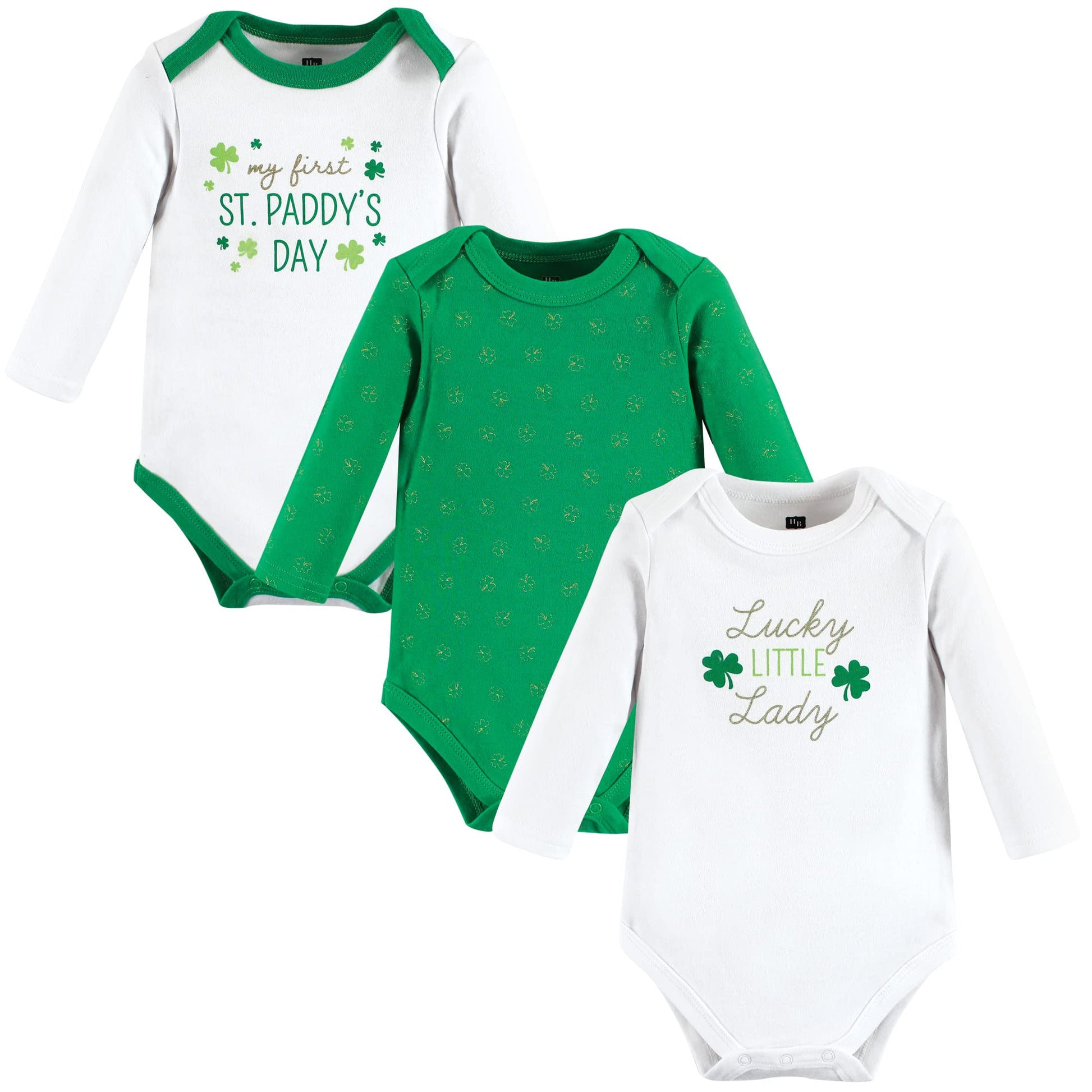 Hudson Baby Unisex Baby Cotton Long-Sleeve Bodysuits Lucky Lady, 6-9 Months