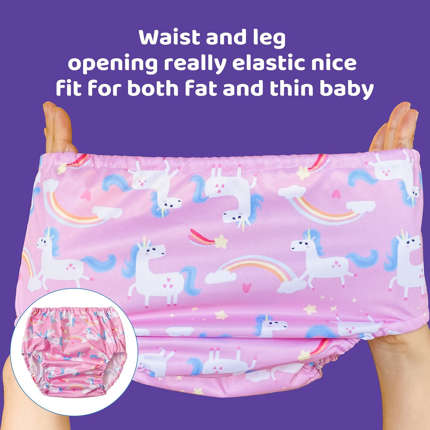 Bisenkid Waterproof Diaper Covers For Girls Good Elastic Rubber Swim Diaper Cover For Toddler Girl Underwear & Swimming Diapers
