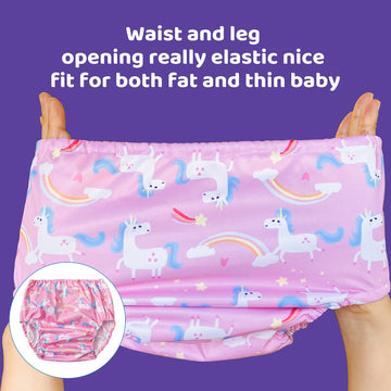 Bisenkid Waterproof Diaper Covers For Girls Good Elastic Rubber Swim Diaper Cover For Toddler Girl Underwear & Swimming Diapers