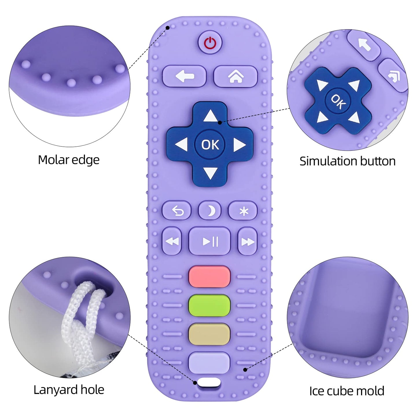 Chuya Silicone Baby Teething Toy Remote Control Shape Chew Toy for Babies 3-6 Months 3-24 Months, Teether Relief Baby Toys for I