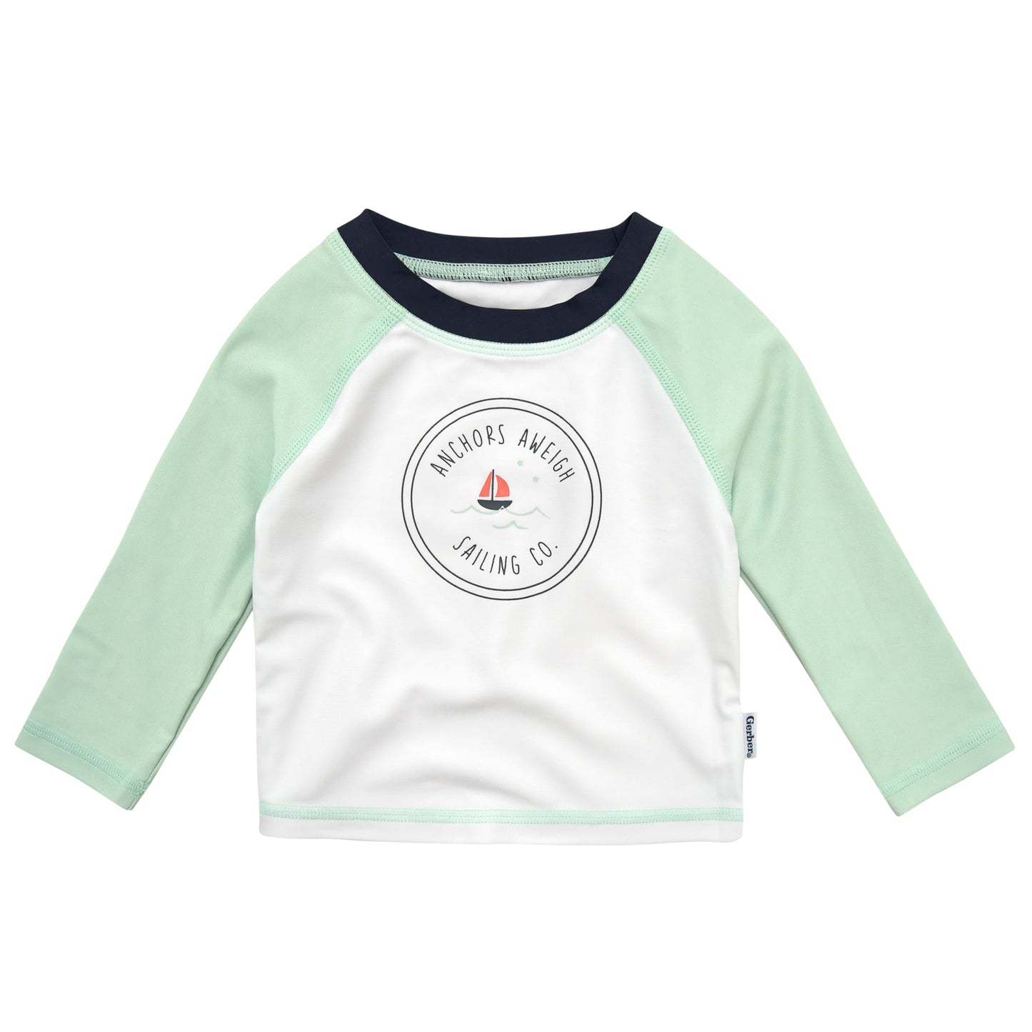 Gerber Baby Boy'S Toddler Long Sleeved Rashguard Swim Bathing Suit Set, Blue Sailboat, 3T