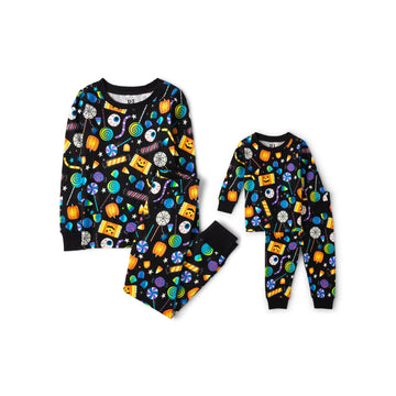 The Children'S Place,Unisex Baby,And Kids, Sibling Matching, Holiday Pajama Sets, Cotton,Allover Halloween Candy,12