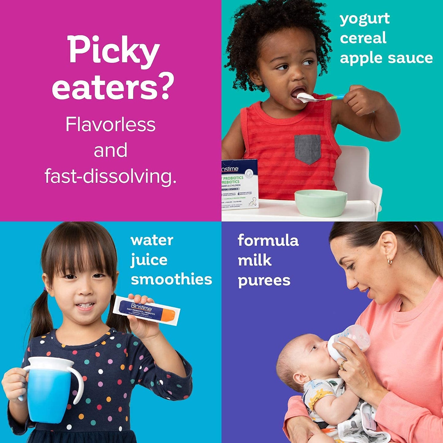 Biostime Infant Baby Toddler Kids Probiotic & Prebiotic With Vitamin D | Baby Probiotic Powder | Kids Immune Support | Constipat