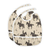 MCHIVER Cowboys Horses Baby Bibs for Babies Boys Girls Waterproof Feeding Bib Apron with Food Cather Adjustable Cotton Food Eati