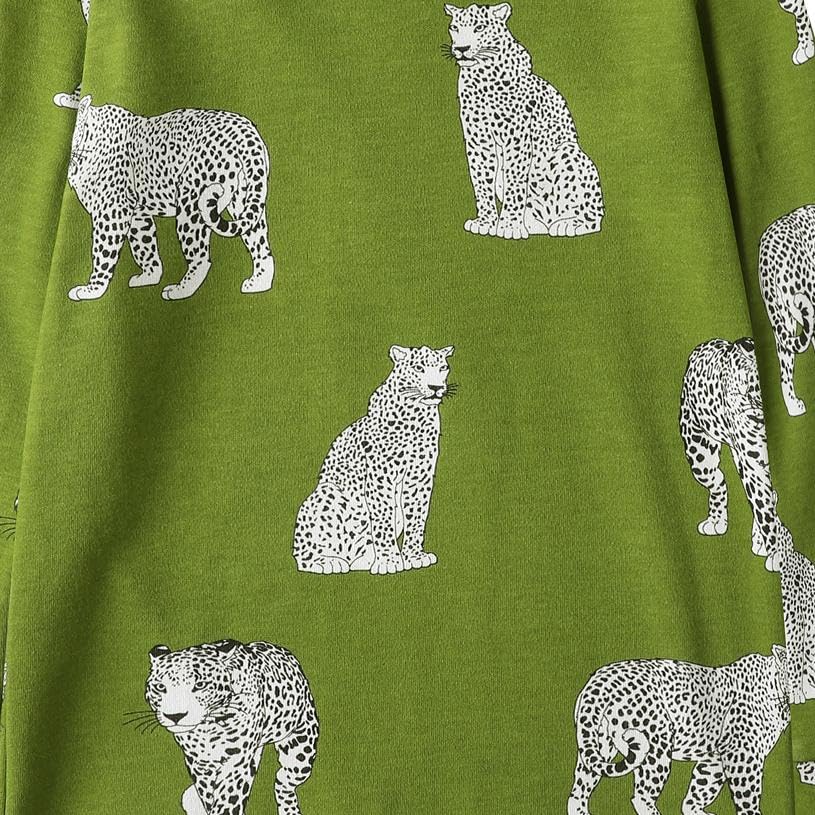 Owlivia Organic Cotton Baby Boy Girl Zip Up Sleep N Play, Footless, Long Sleeve(12-18 Months, Green Cheetah & Stripes)