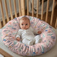 Babrukda Funny Cat Baby Lounger Cover for Newborn Floral Leaves Lounger Slipcover Removable Newborn Lounger Cover for Girls Baby