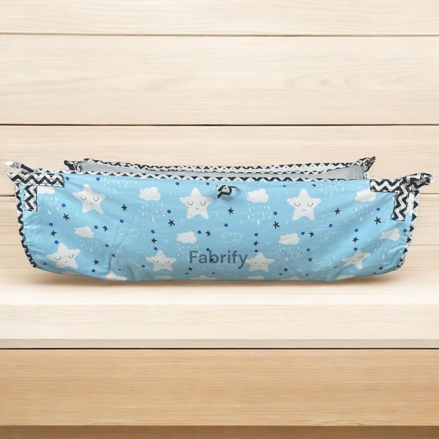 Fabrify Baby Hammock Ghodiyu/Khoyu Soft Cotton Cloth Swing Cradle Safety With Mosquito Net Cover With Zipper (Sky Blue)