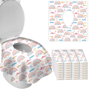 Deeki 40 Pack Xl Toilet Seat Covers Disposable, Safe No-Slip Waterproof Covers For Kids Toddlers Use In Potty Training Public Re