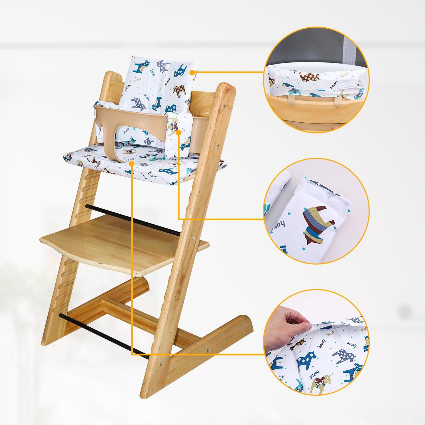 Llhqamt For Tripp Trapp High Chair Cushion, Soft And Comfortable For Tripp Trapp High Chair Cushion, For Tripp Trapp Cushion Set