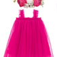 Bgfks Layered Tulle Tutu Dress For Toddler Girls,Baby Girl Rainbow Tutu Princess Skirt Set With Flower Headband.(Hot Pink,18 Mon
