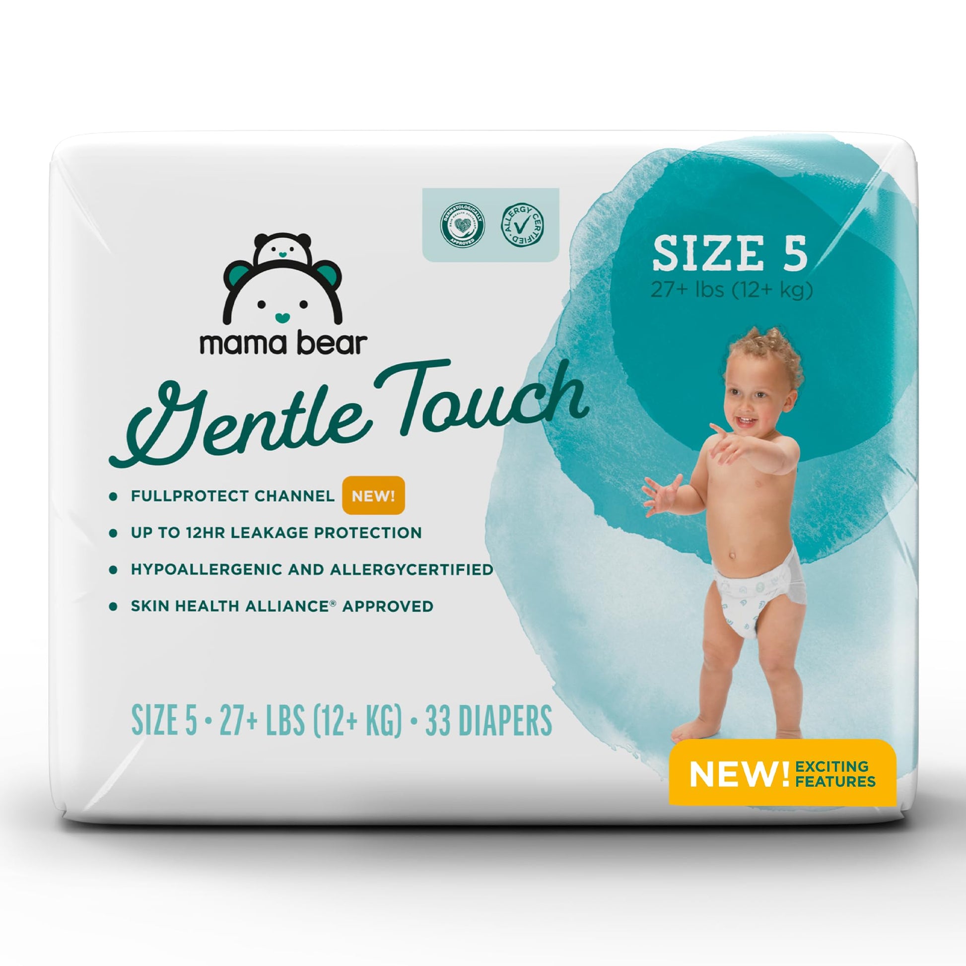 Amazon Brand - Mama Bear Gentle Touch Diapers, Size 5, 33 Count