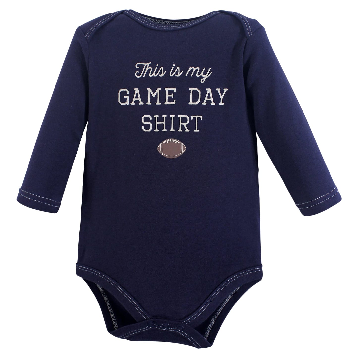 Hudson Baby Unisex Baby Cotton Long-Sleeve Bodysuits, Football, 9-12 Months