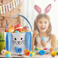 Fanunny Easter Bunny Baskets For Kids Empty Egg Hunt Bags, Rabbit Buckets With Handle For Carrying Candy Cute Stuffed Easter Fes