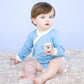 Babysoy Unisex Baby Kimono Bodysuit - Ocean - 3-6 Months