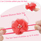 40 Pack Baby Girls Hair Accessories - 2 Inch Handmade Pearl Rhinestone Chiffon Flower Soft Elastics Ponytail Holders For Newborn