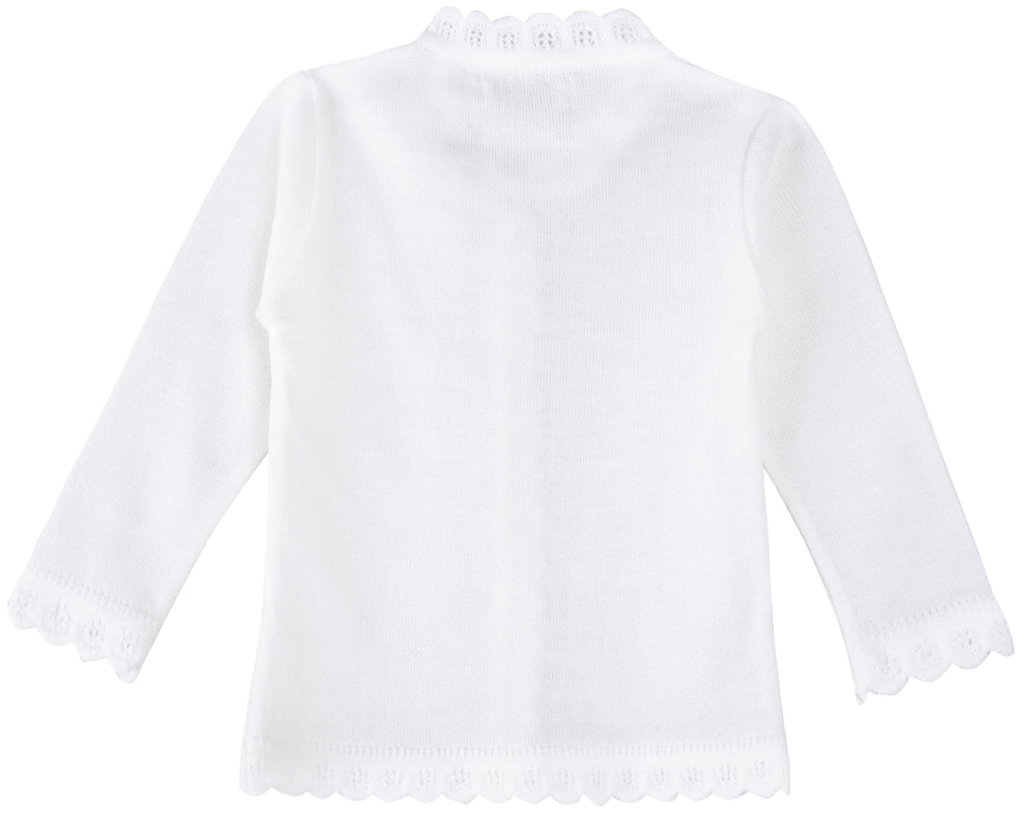 Lilax Baby Girls' Little Hearts Knit Cardigan Sweater (12 Months, White)