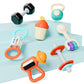 iPlay, iLearn Baby First Gym Rattle Set, Infant Dumbbell Weights Teething Rattles 3-6-12 Month, Newborn Workout Sensory Stroller