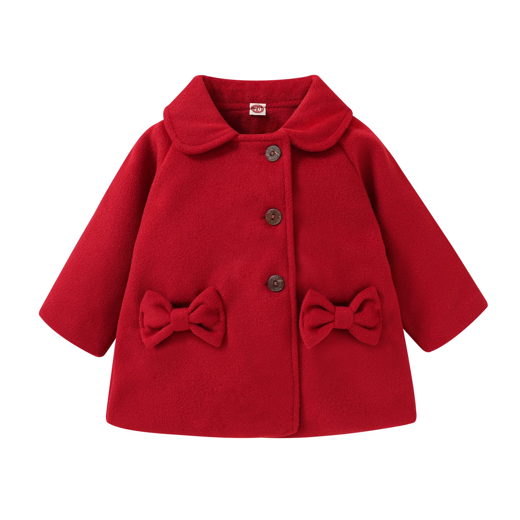 Swnone Baby Coats Spring Fall Kid Baby Girl Cloak Button Jacket Clothes Baby Outwear Clothes (Burgundyt Coat, 12-18 M)