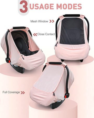 Baby Car Seat Cover,Sunproof Car Seat Canopy For Babies,Baby Girl Car Seat Cover, Baby Car Seat Sun Shade Cover, Infant Carseat