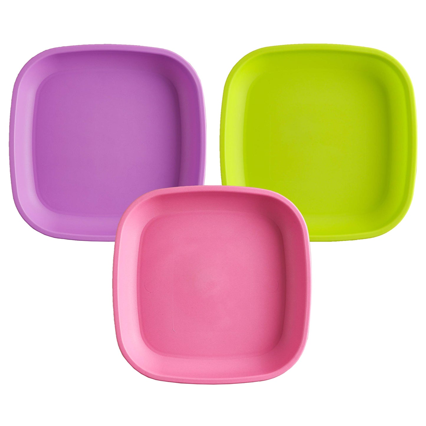 Re-Play Made in USA Deep Walled Flat Plates | Made from Eco Friendly Heavyweight Recycled Plastic | Dishwasher & Microwave Safe 