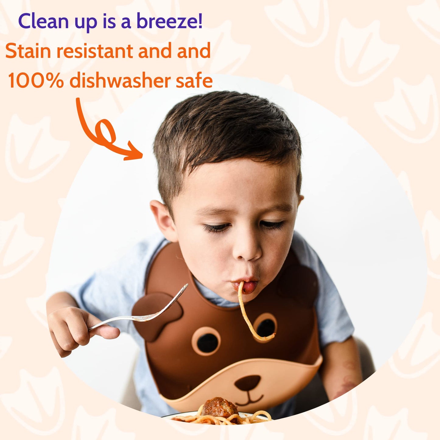 Silly Goose Set Of 2 Silicone Animal Baby Bibs For Babies And Toddlers, Waterproof, Adjustable, Soft, Extra Wide Food Catcher Po