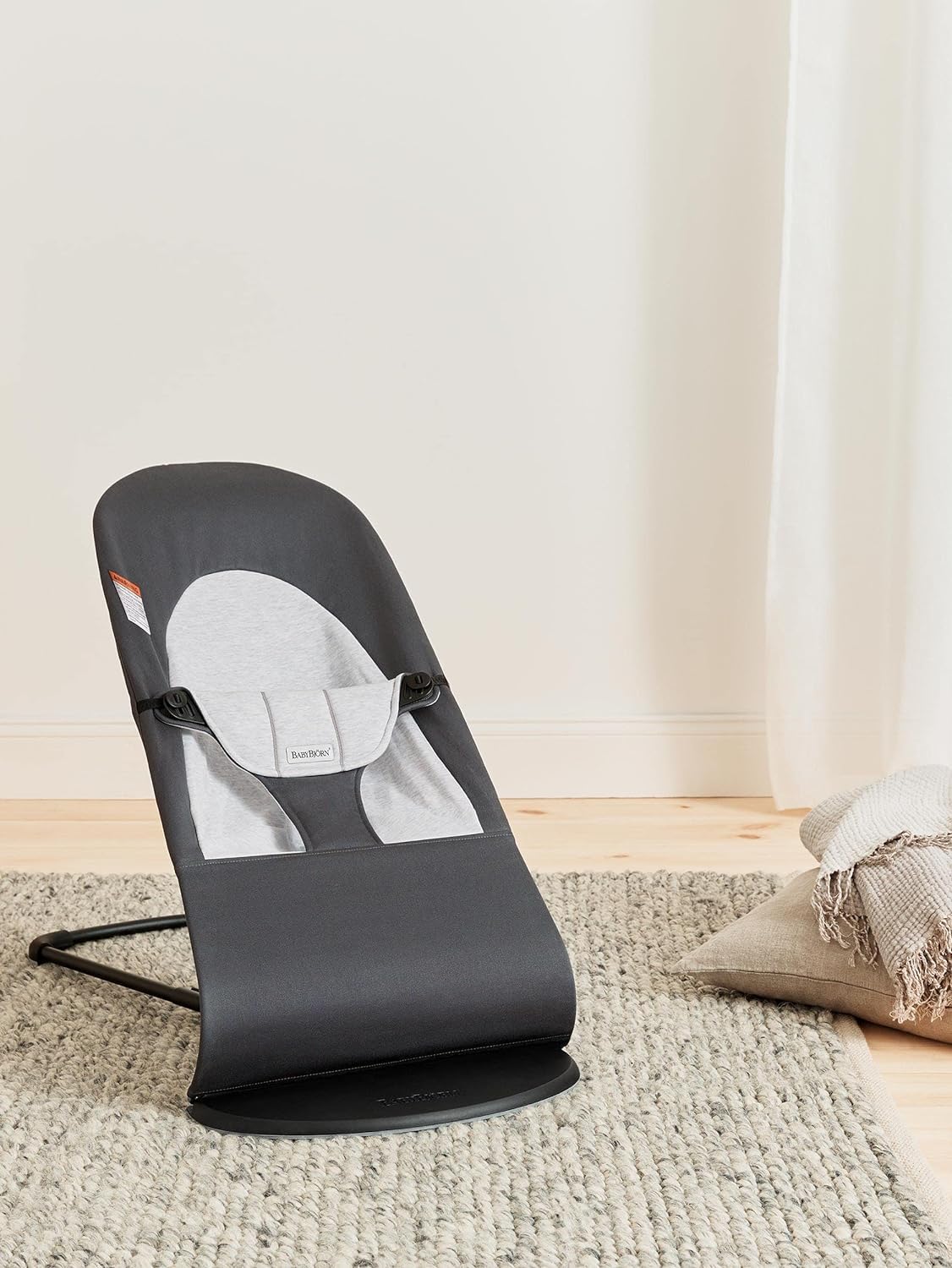 BabyBjrn Bouncer Balance Soft, Woven/Jersey, Dark Gray/Gray | 2-in-1 Adjustable Baby Bouncer Seat and Toddler Chair, Newborn to