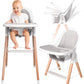 Children of Design 6 in 1 Deluxe Wooden High Chair for Babies & Toddlers, Modern Safe & Compact Baby Highchair, Easy to Clean & 