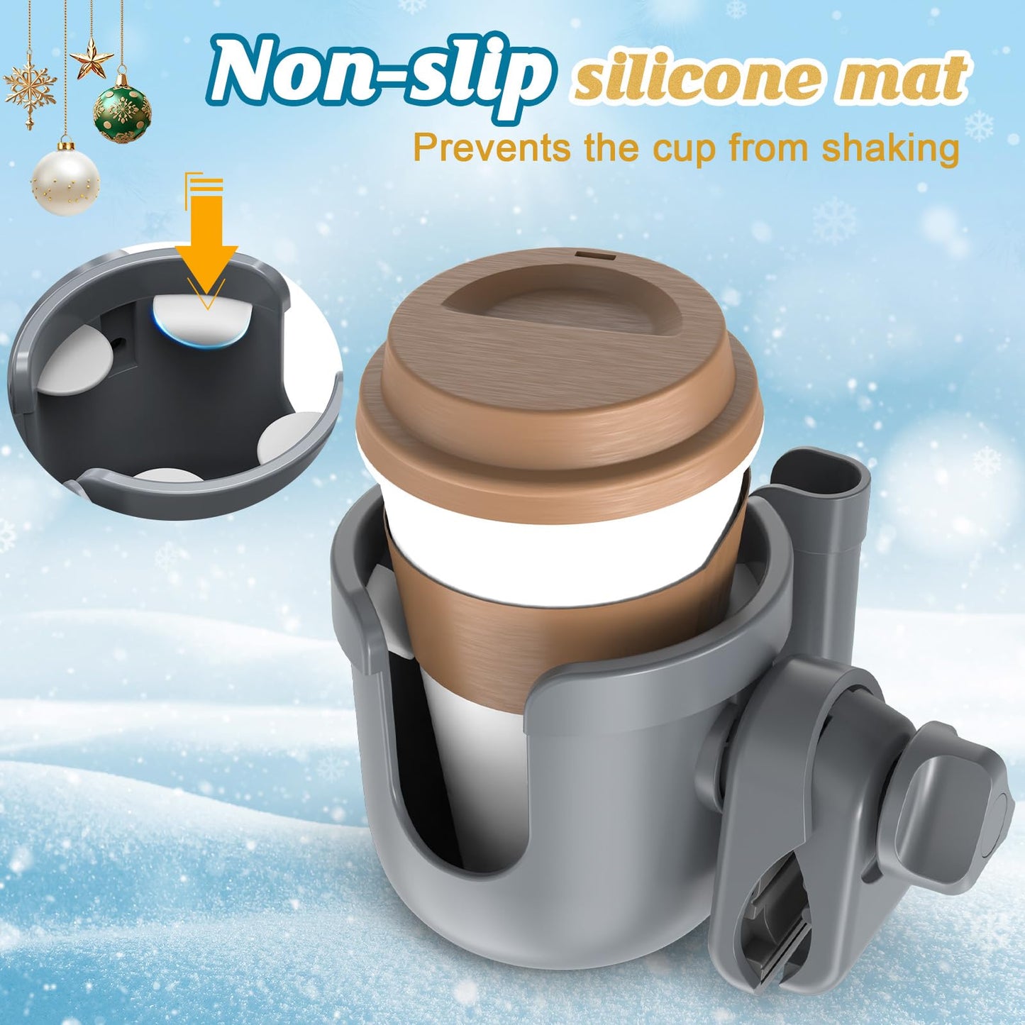 Guiseapue Stroller Cup Holder With Phone Holder, Bottle Holder For Wheelchair, Walker, Bike, Stroller Accessories For Uppababy,