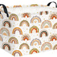 CLOCOR Rectangular Storage Basket Empty,Gift Basket for Kids,Waterproof Toy Bin with Handles,Room Decor(Boho Rainbow)