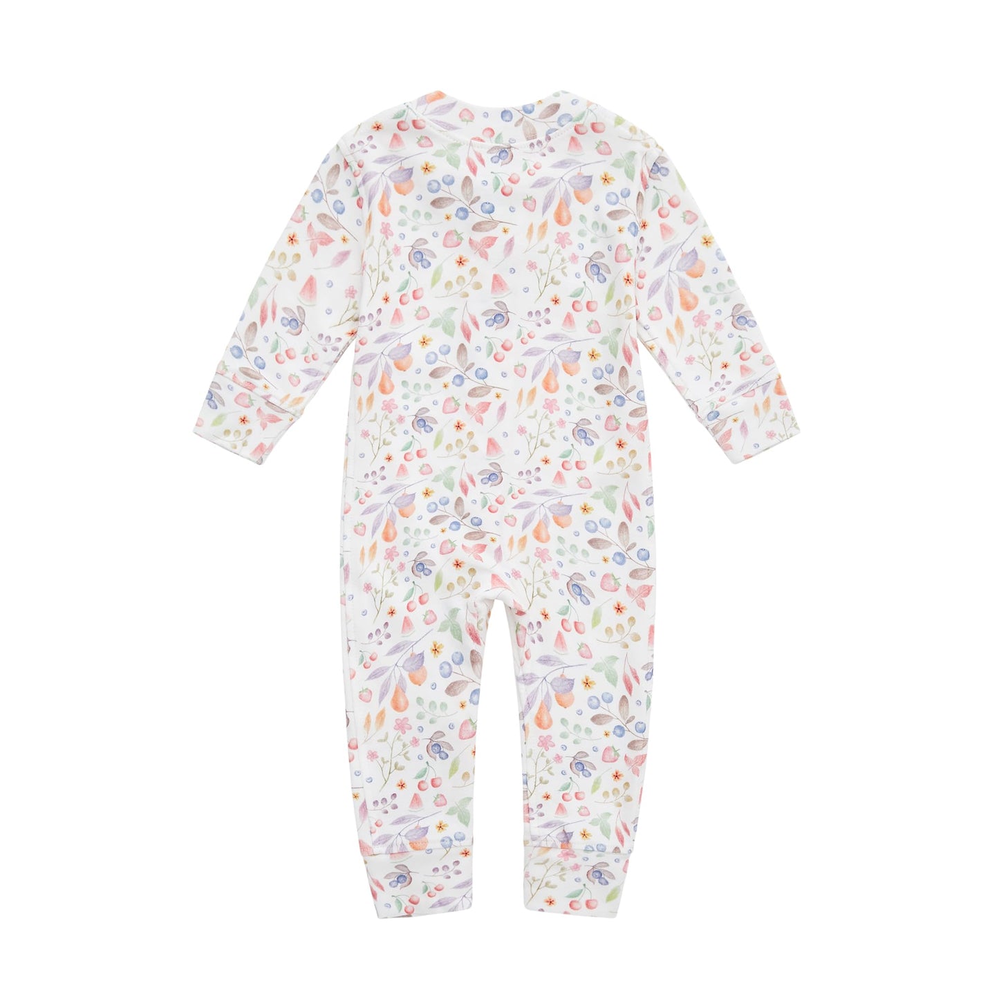 Owlivia Organic Cotton Baby Boy Girl Zip Up Sleep N Play, Footless, Long Sleeve(3-6 Months, Fruit Printing)