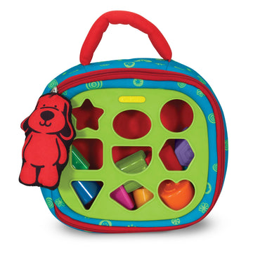 Melissa & Doug Ks Kids Take-Along Shape Sorter Baby Toy with 2-Sided Activity Bag and 9 Textured Shape Blocks Sensory Toys, Tra