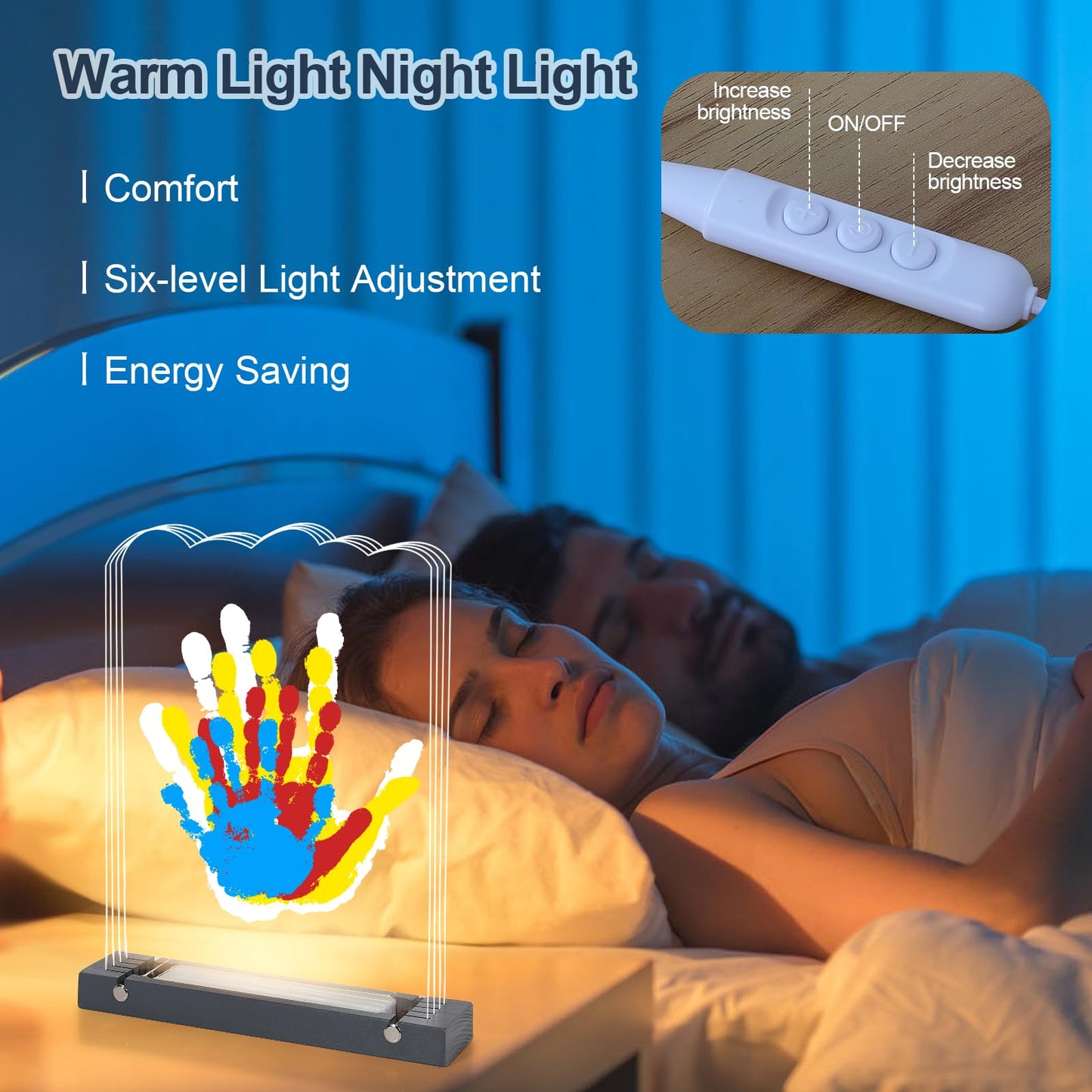 Bixinyo Family Handprint Kit With Light, Baby Hand And Footprint Kit, Family Gifts For New Parents, Adoption Gifts, New Mom Gift
