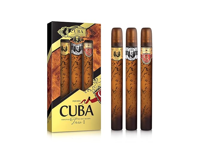 Cuba Trio Best 1 Gift Set |(3 x 1.17 Oz Eau De Toilette Spray) Gold, VIP, Royal | Fragrance For Men