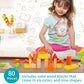 Wooden Building Blocks Set - Stacker Stacking Preschool Learning Educational Toys with Carrying Bag, Toddler Toys for 3+ Year Ol