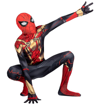 Marvel Integrated Spider-Man Official Youth Deluxe Zentai Costume - Stretch Spandex With Hidden Zippers And Wrist Slits (Xs) Mul