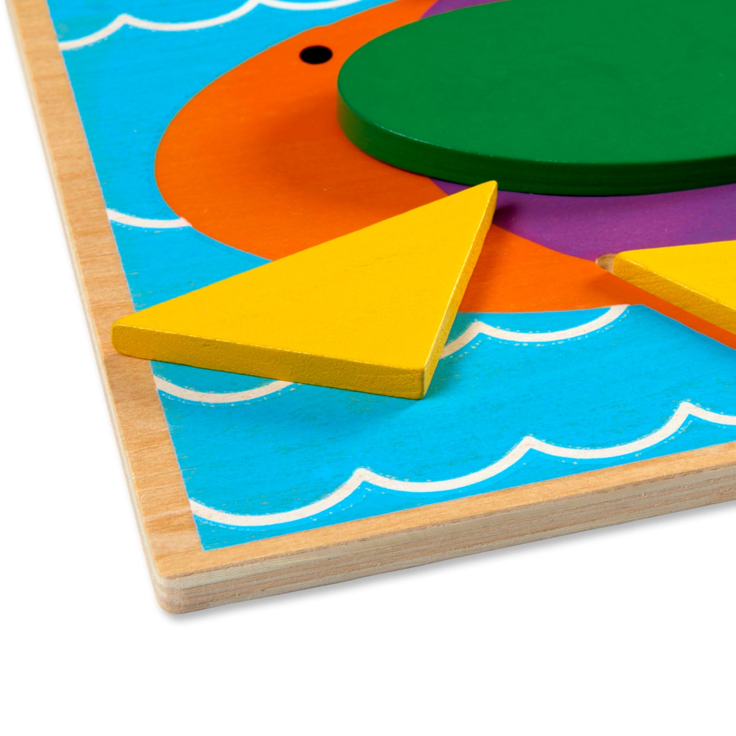 Melissa & Doug Beginner Wooden Pattern Blocks Educational Toy With 5 Double-Sided Scenes and 30 Shapes