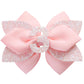 Pink Birthday Hair Bow for Baby Girls 1 2 3 4 5 6 Years Glitter Party Decoration Hair Accessories for Three 3rd Third Birthday