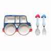 Ari Mes - Divided Car Plate For Toddlers With Spoon And Fork - Fun, Bpa-Free, Shatter- Resistant, Lightweight, Picky Eaters Kids
