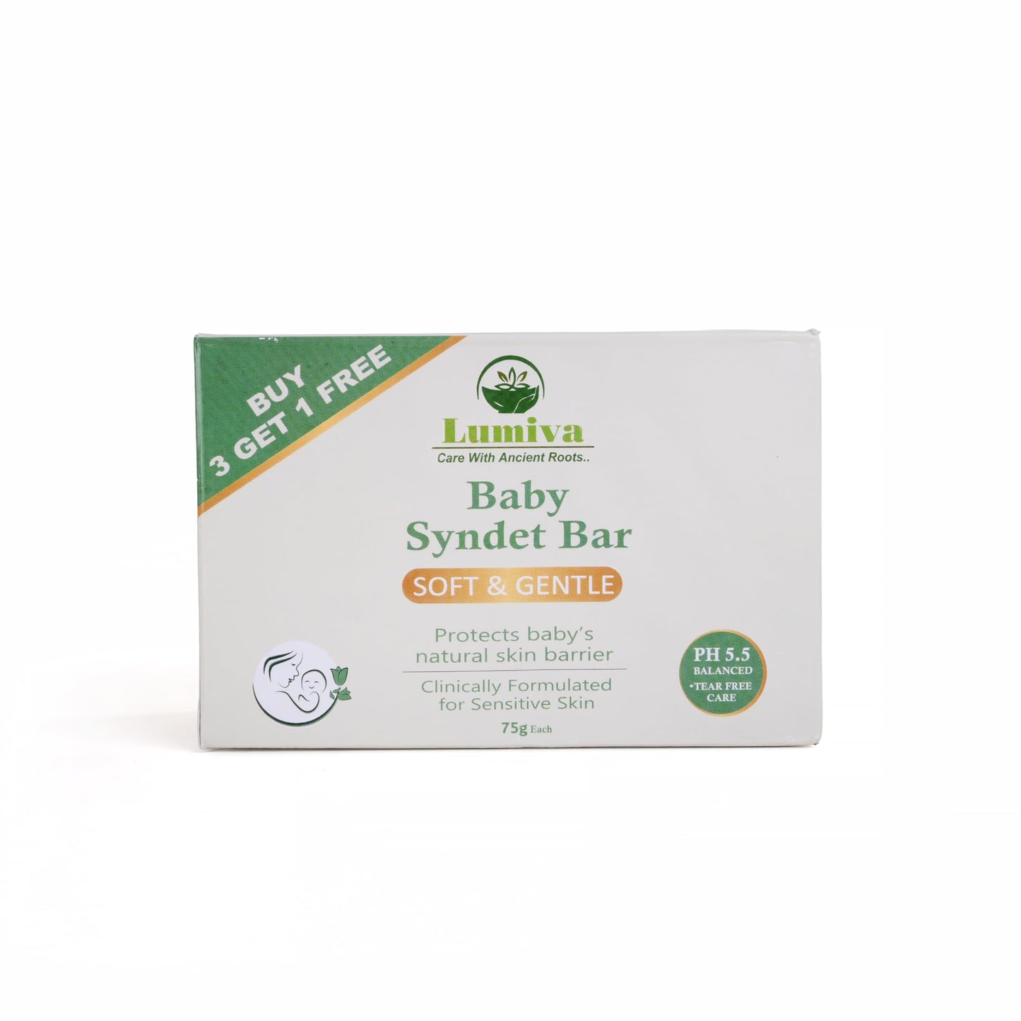 Lumiva Baby Syndet Bar75G Each Pack (Combo Pack) | Mild Bath Soap For Newborn & Infant | Gentle Cleansing With Hydration | Prot