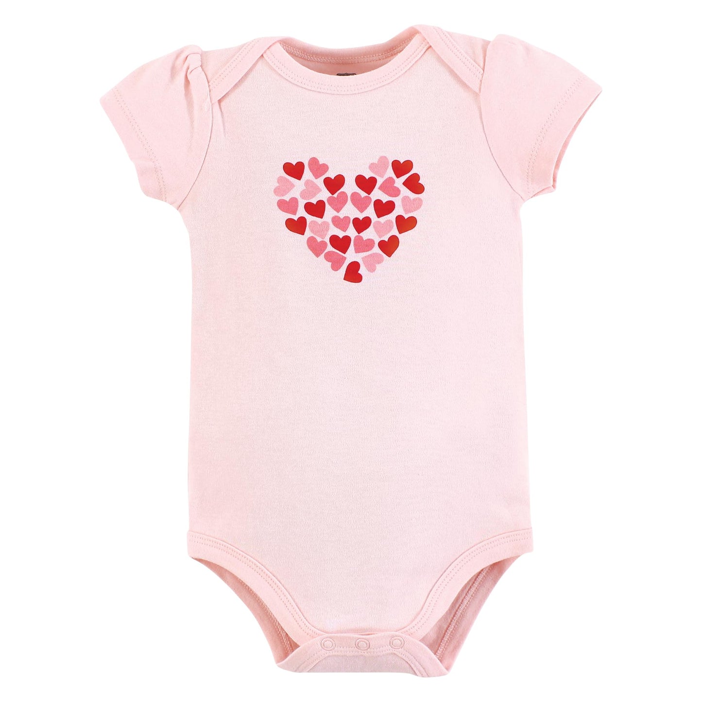 Hudson Baby Infant Girl Cotton Bodysuits, Valentine Hearts, 6-9 Months