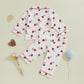 Nokpsedcb Toddler Boy Girl Valentines Pajamas Cute Heart Print Long Sleeves Shirt And Elastic Pants Loungewear Sleepwear (Red He