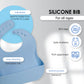 Bluet B - Set Of 3 Waterproof Silicone Baby Bibs - Bpa Free Silicone Baby Bib - Flexible And Soft - Adjustable And Portable With
